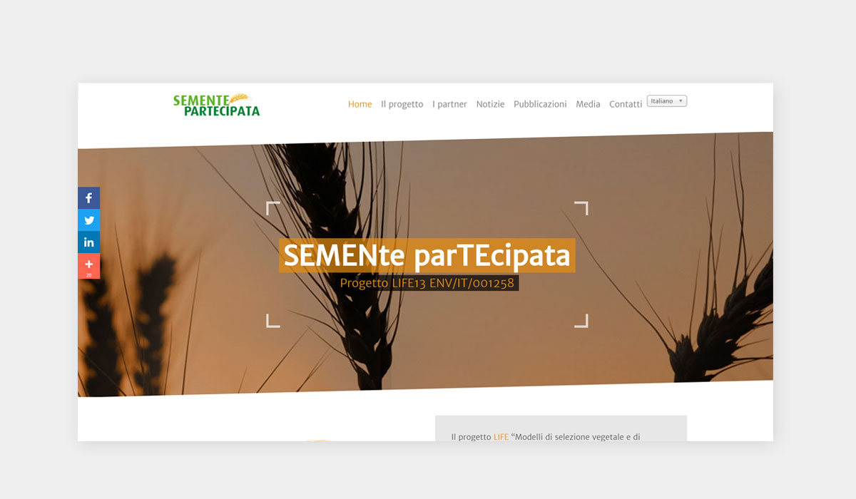Sitoweb Semente Partecipata - Progetto Life